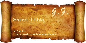 Gombos Frida névjegykártya